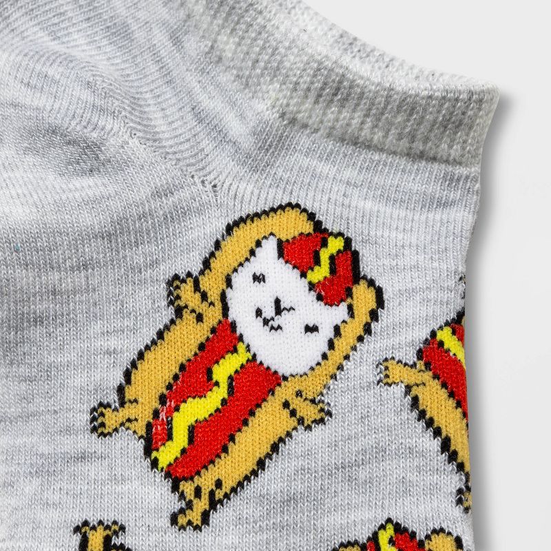 Women's Hotdog Cat Low Cut Socks - Xhilaration™ Heather Gray 4-10