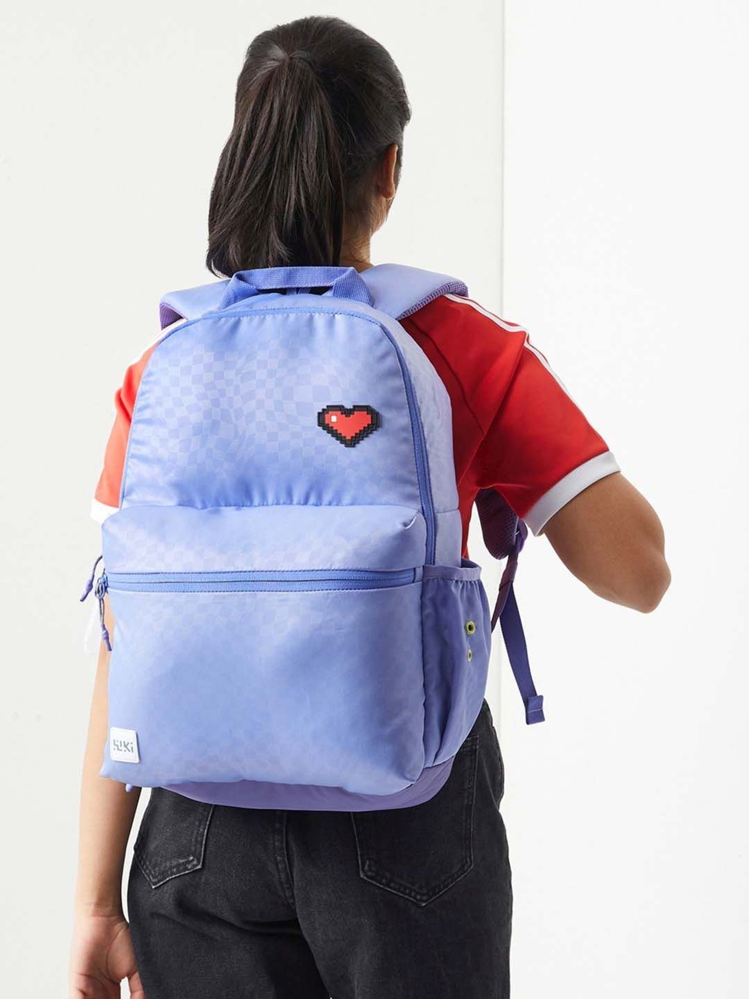 Wiki Back to School Purple Polyester Printed Backpack - 18 Ltrs
