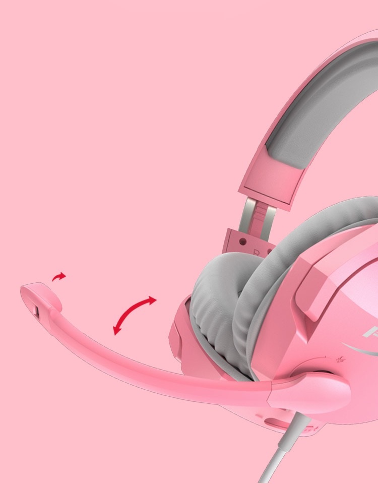 HyperX Cloud Stinger Head-mounted Gaming Headset with Noise Reduction Microphone for PC Game Console Cellphone Pink