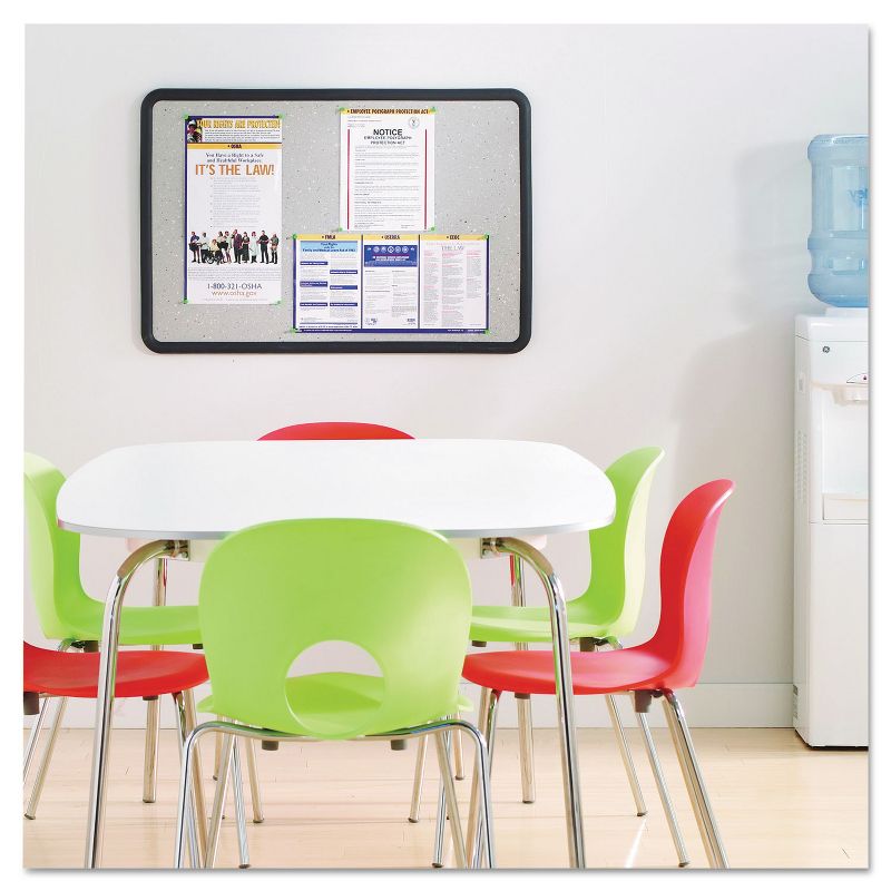 Quartet Contour Granite Gray Tack Board 36 x 24 Black Frame 699370