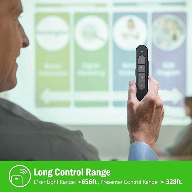 Presentation Clicker with Red Pointer for Cats, 100FT USB Presentation Remote Control, Volume Control Hyperlink Wireless Presenter Remote, Slide PowerPoint Clicker for Mac/Win/Computer/Laptop