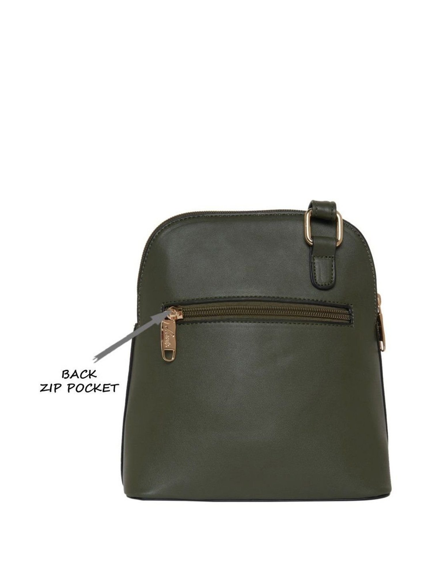 Lavie Green Textured Medium Sling Handbag