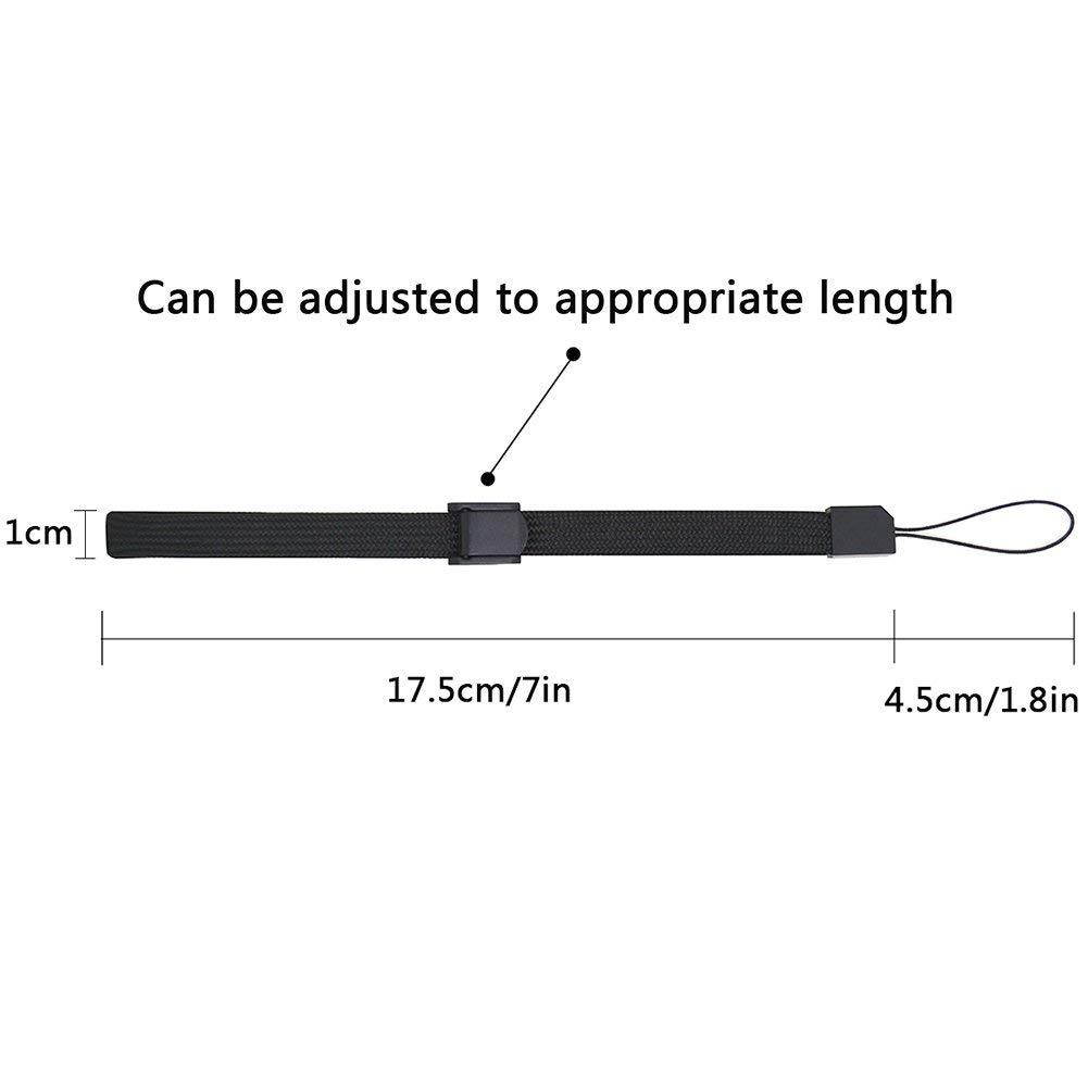 Hand Wrist Strap Lanyard, 2 Pieces Universal Wristlet Wristband with Adjustable Slider Lockfor Nintendo Wii Remote Controller Mobile Phone MP3 Digital Camera USB Flash Drive Black