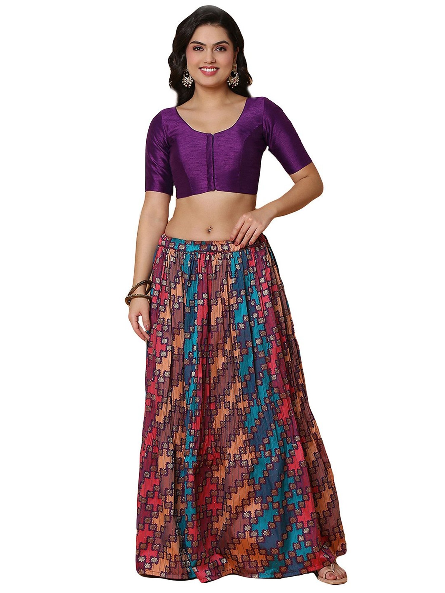 Salwar Studio Purple Readymade Blouse