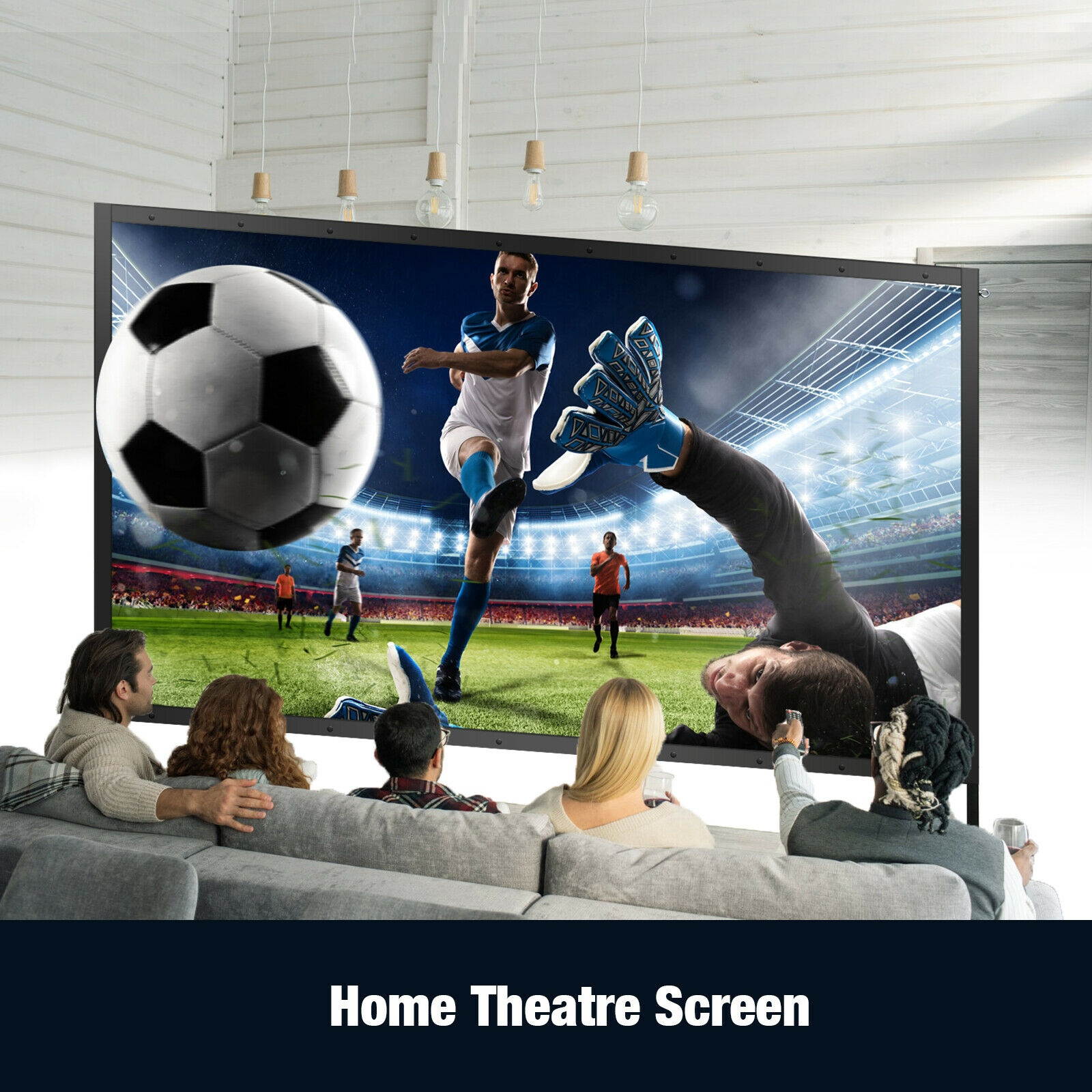 100Inch Portable Projector Screen with Stand HD 4K 16:9 Home Projection Screen
