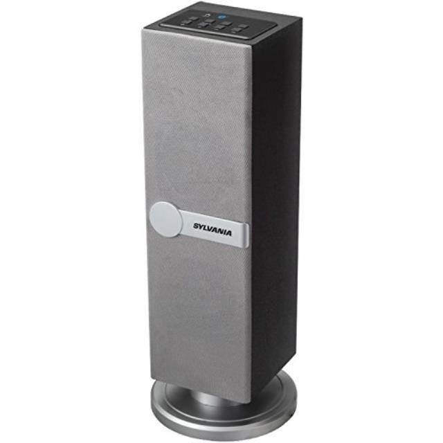 sylvania sp269silver bluetooth floor standing tower speaker