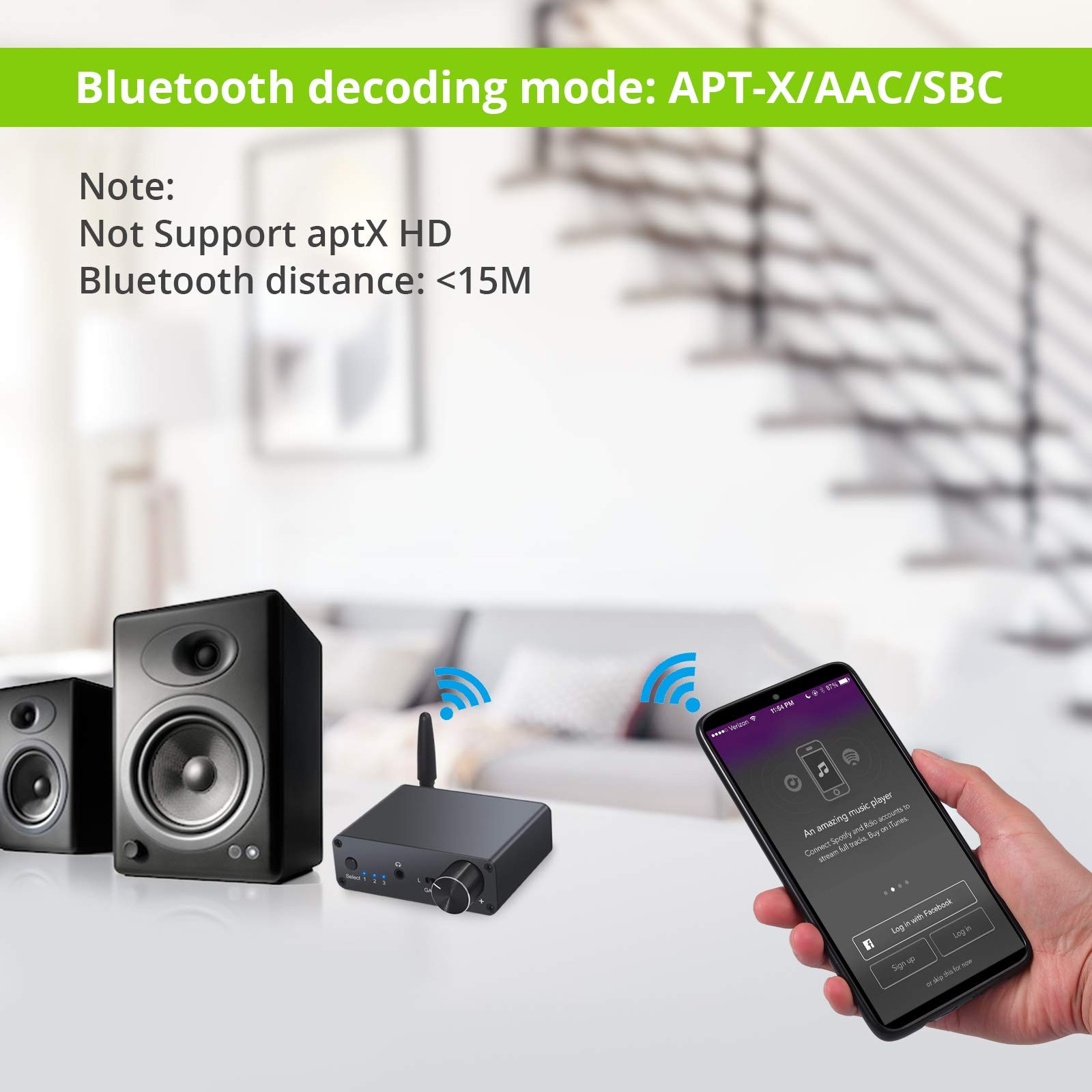 LiNKFOR 192kHz Digital to Analog Converter Bluetooth 5.0 Receiver DAC with Headphone Amplifier Support aptX & Low Latency Bluetooth 5.0 Digital SPDIF Toslink to Analog L/R 3.5mm Jack Audio Adapter