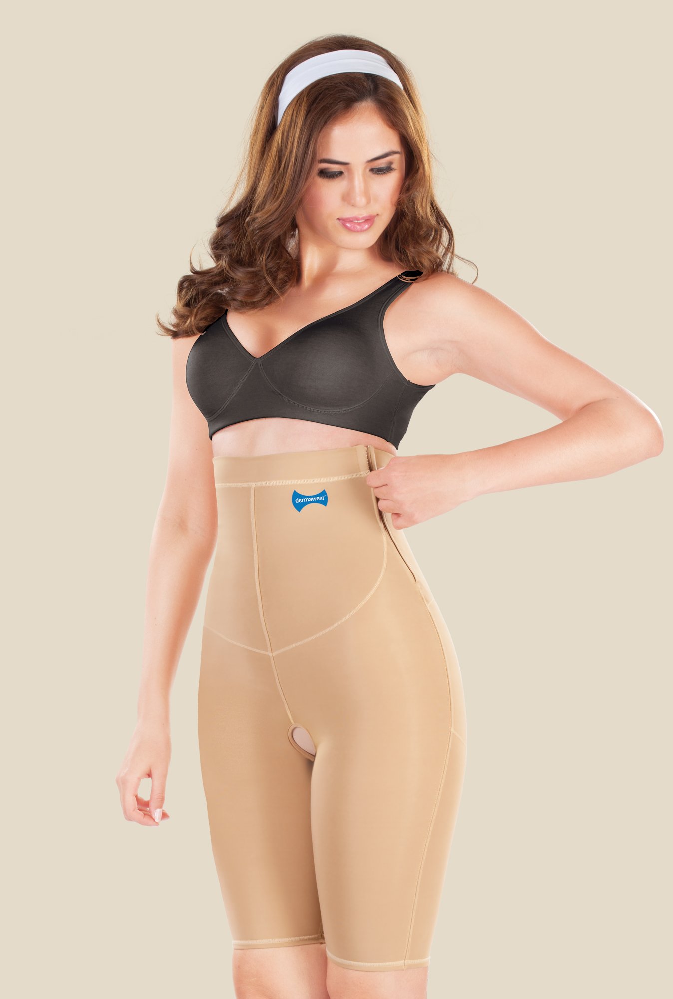 Dermawear Beige Solid Hip Corset Plus