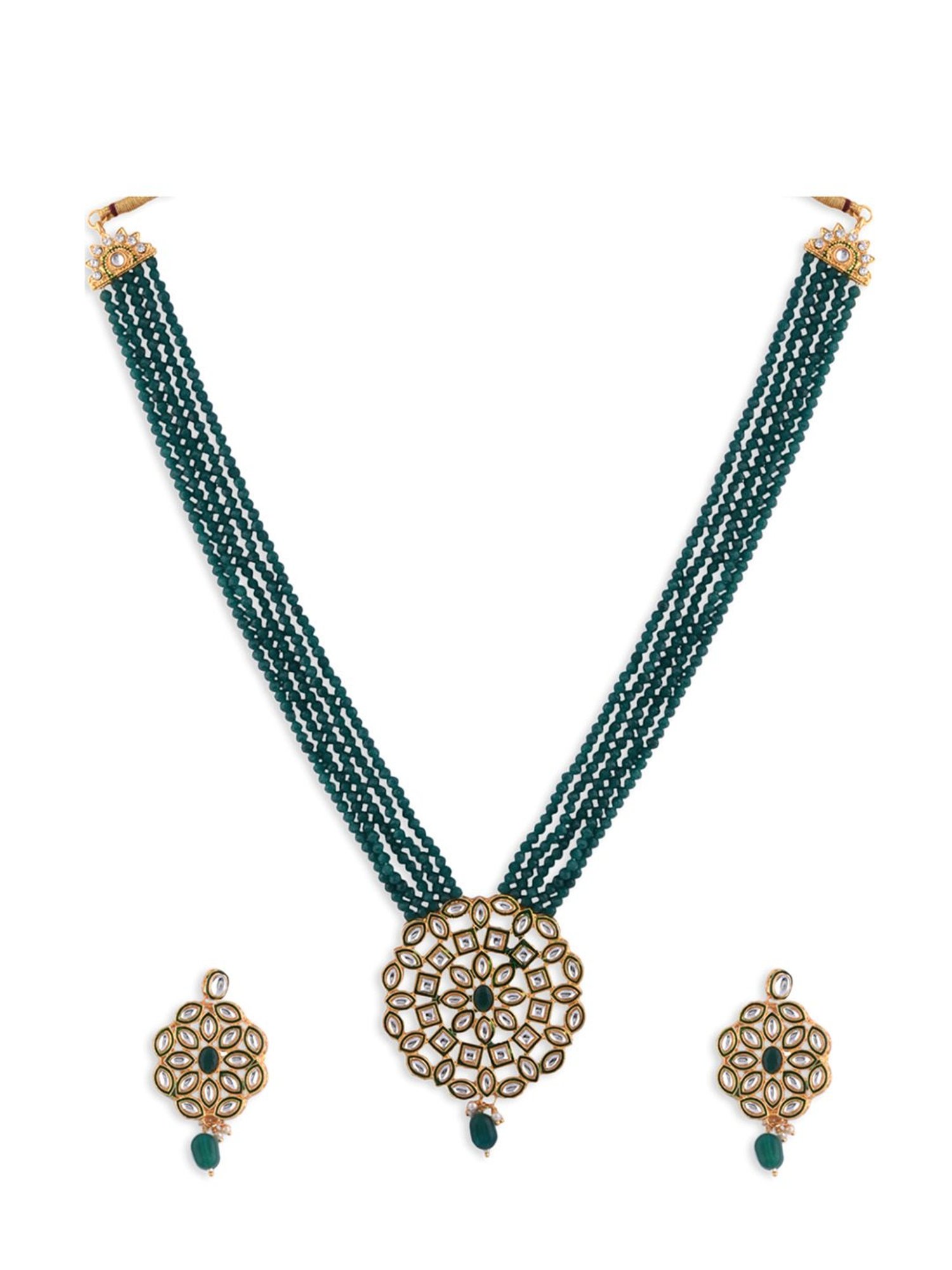 Fida Ethnic Indian Green Jewellery Set