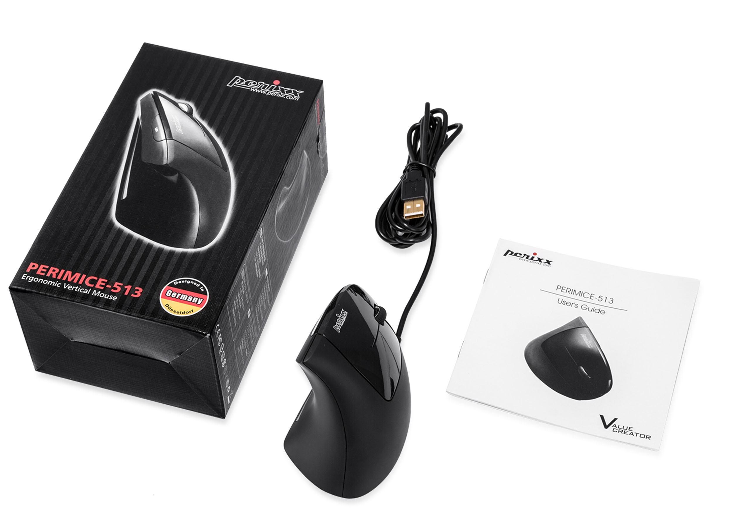 Perixx PERIMICE-713 Wireless Ergonomic Vertical Mouse - 1000/1500/2000 DPI - Right Handed - Recommended with RSI User