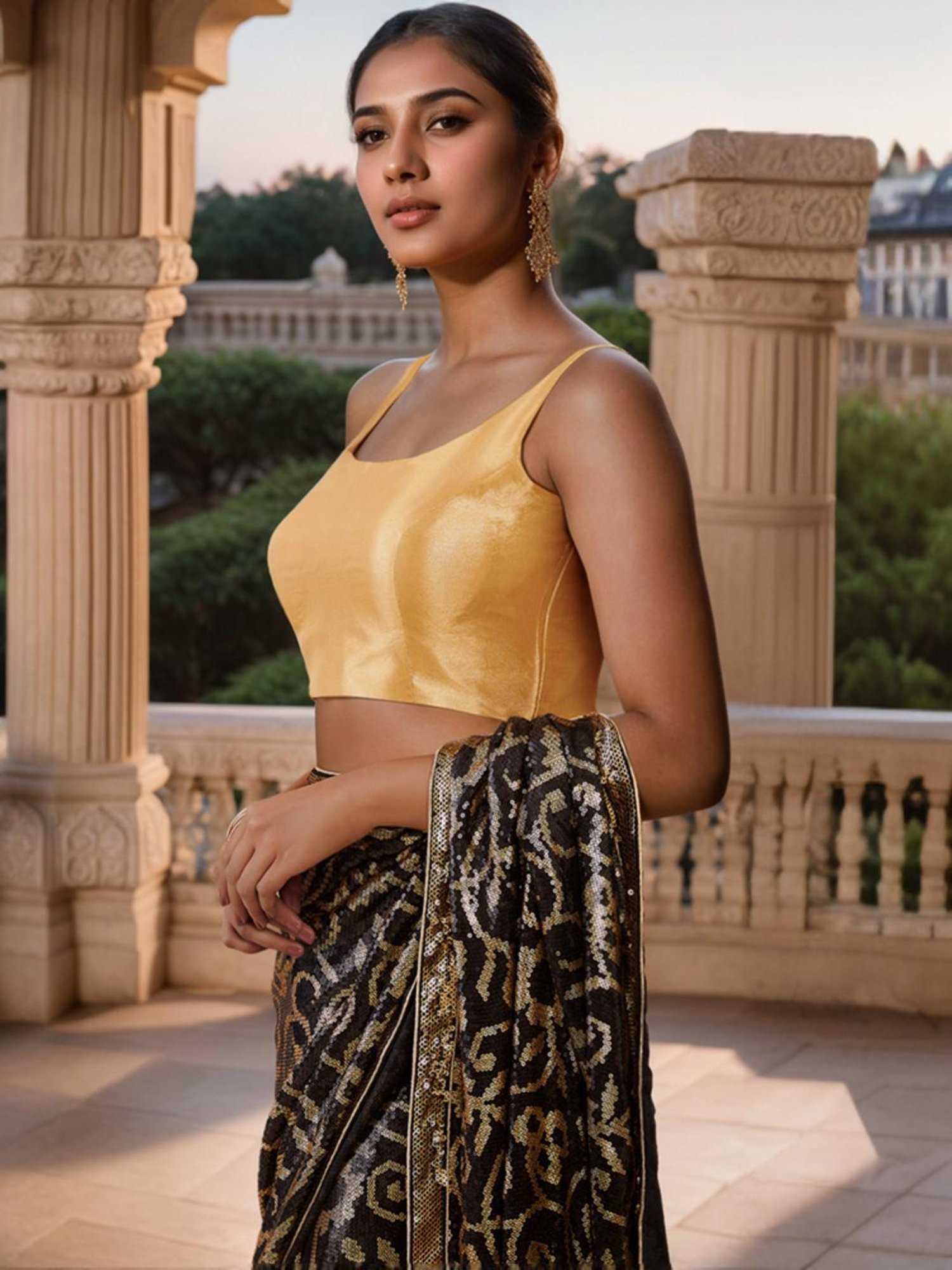 Soch Golden Plain Readymade Blouse