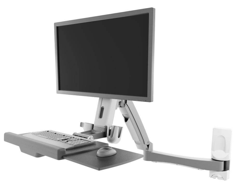 Atdec A-STSWW Sit-To-Stand Wall Mounted Workstation. Ergonomic Design With 3 Points Of Articul
