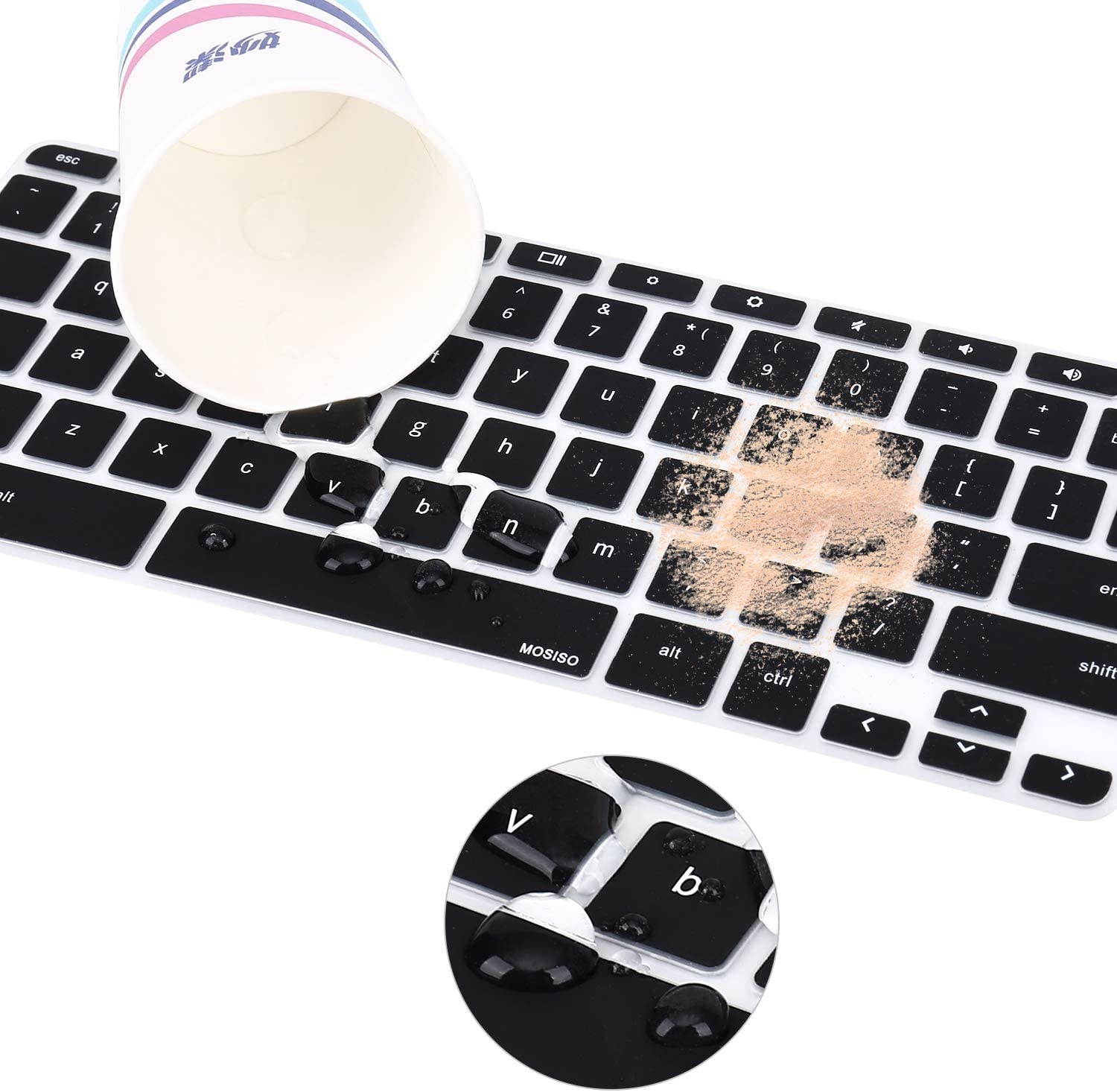 MOSISO Keyboard Cover Skin Compatible with HP 14 inch Chromebook, HP Chromebook 14-db Series, HP Chromebook 14-ca Series, HP Chromebook 14-ak Series, HP Chromebook 14 G2 G3 G4 G5 Laptop, Black