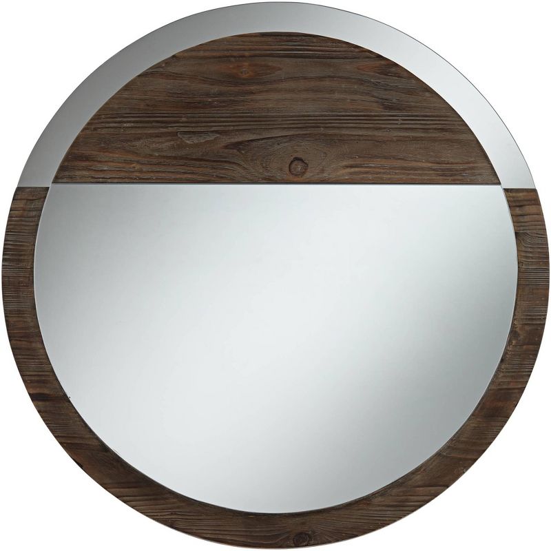 Uttermost Julimar Brown Wood 34" Round Wall Mirror