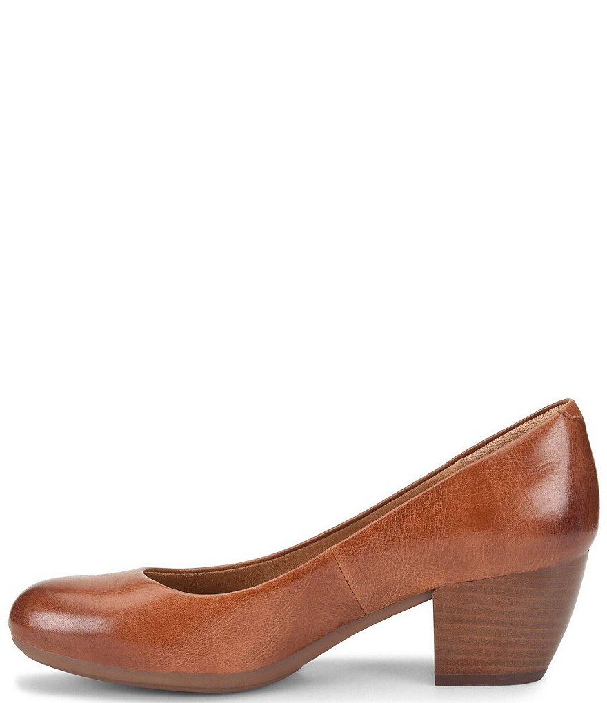 Comfortiva Amora Leather Block Heel Pumps