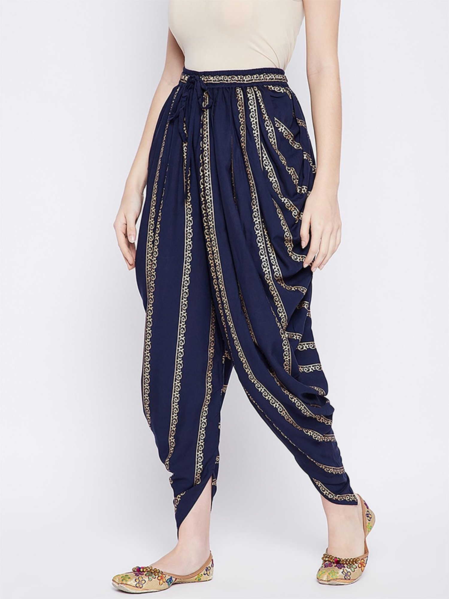 Castle Navy Printed Dhoti Pants
