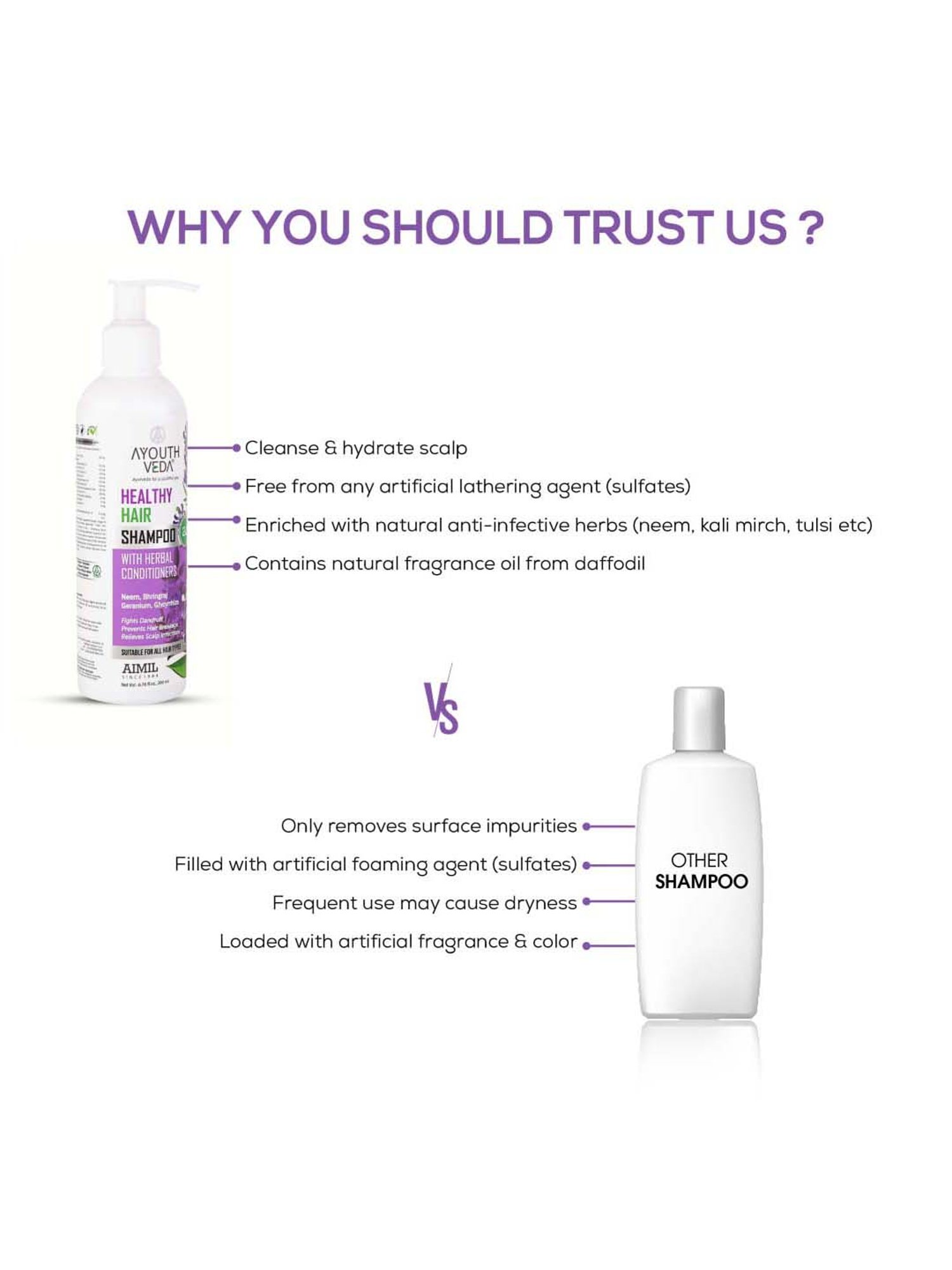 AyouthVeda Healthy Hair Shampoo - 200 ml