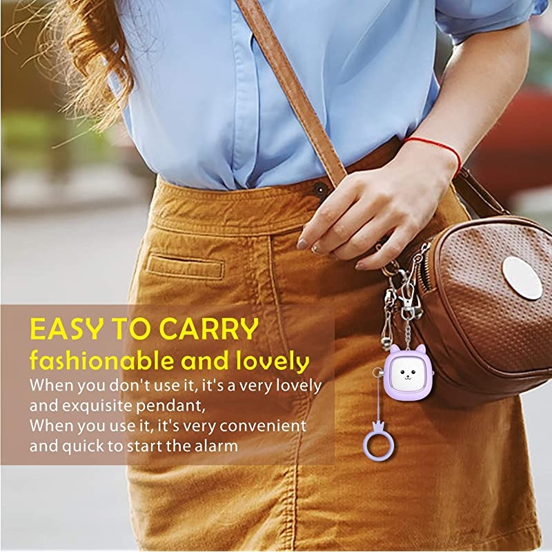 Security Alarm, 3 Pack 130 dB Safe Sound Alarm with LED Lights, Emergency Self-Defense Security Alarm Protection Devices for Women, Men, Children, Elderly (Pink)