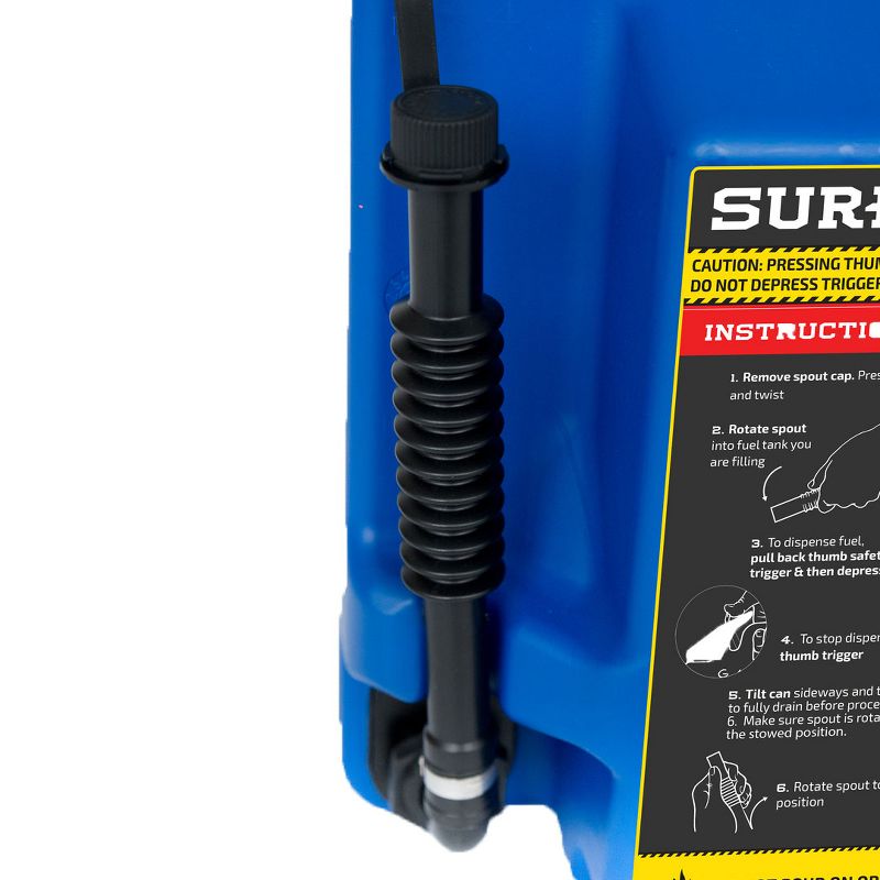 SureCan 5 Gallon 19 Liter Self Venting Kerosene Fuel Can w/ Rotating Spout, Blue