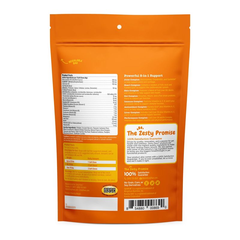 Zesty Paws 8-in-1 Multivitamin Dog Supplements - 60ct