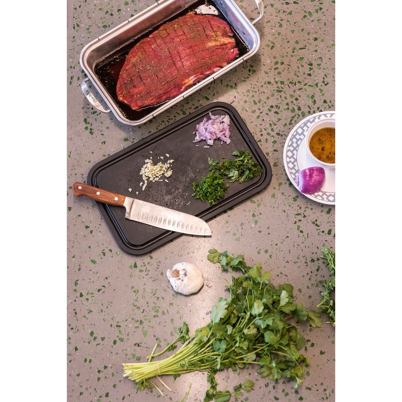 Char-Broil Grill Cookware Deep Dish Pan & Cutting Board - Silver/Black