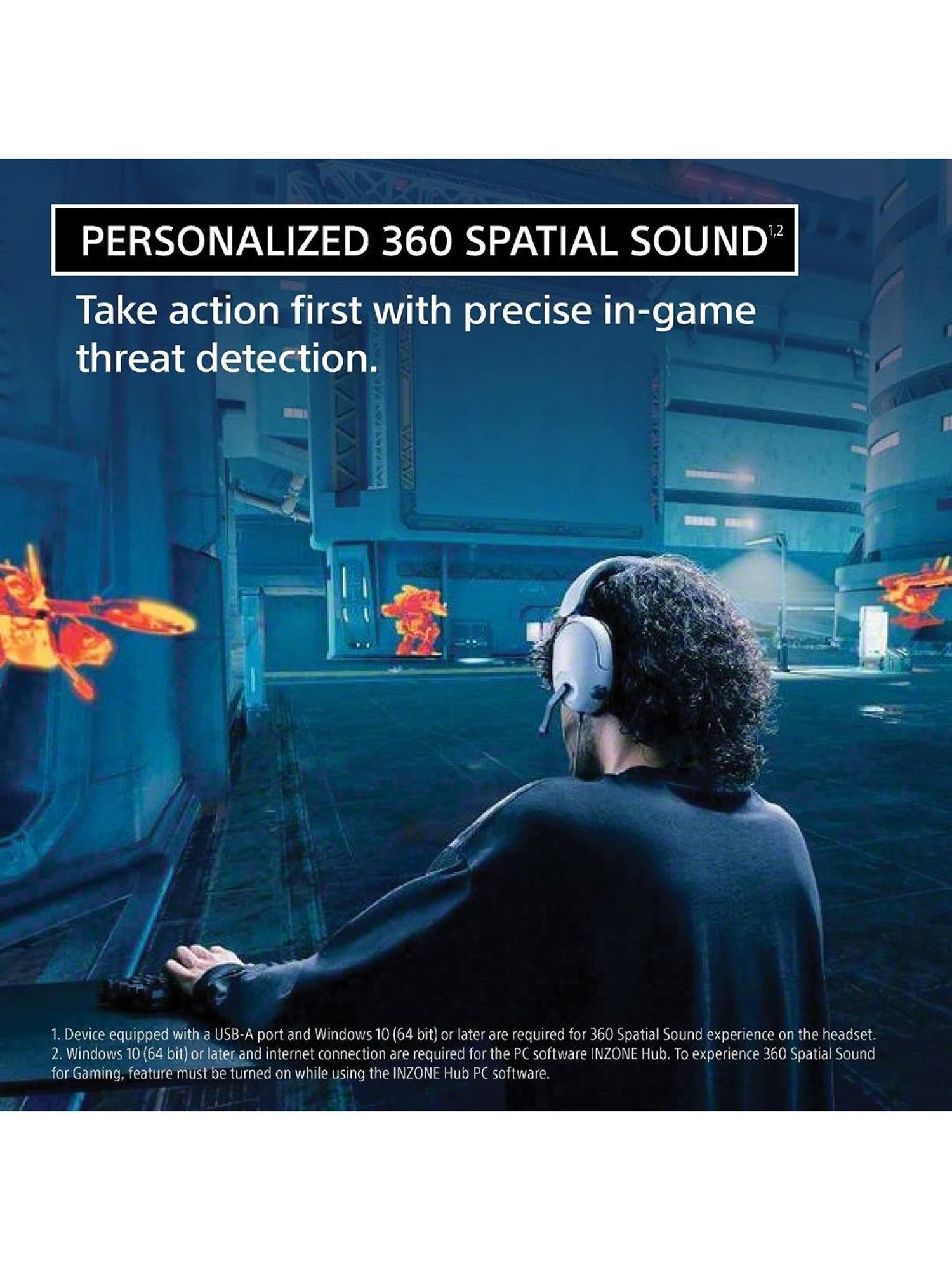 Sony INZONE H3, MDR-G300 Over Ear Wired Gaming Headphones with 360 Spatial Sound (White)