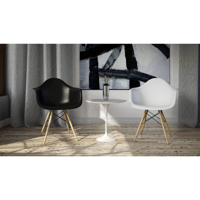 Set of 2 AEON Dijon Armchair - Black with Wood Legs