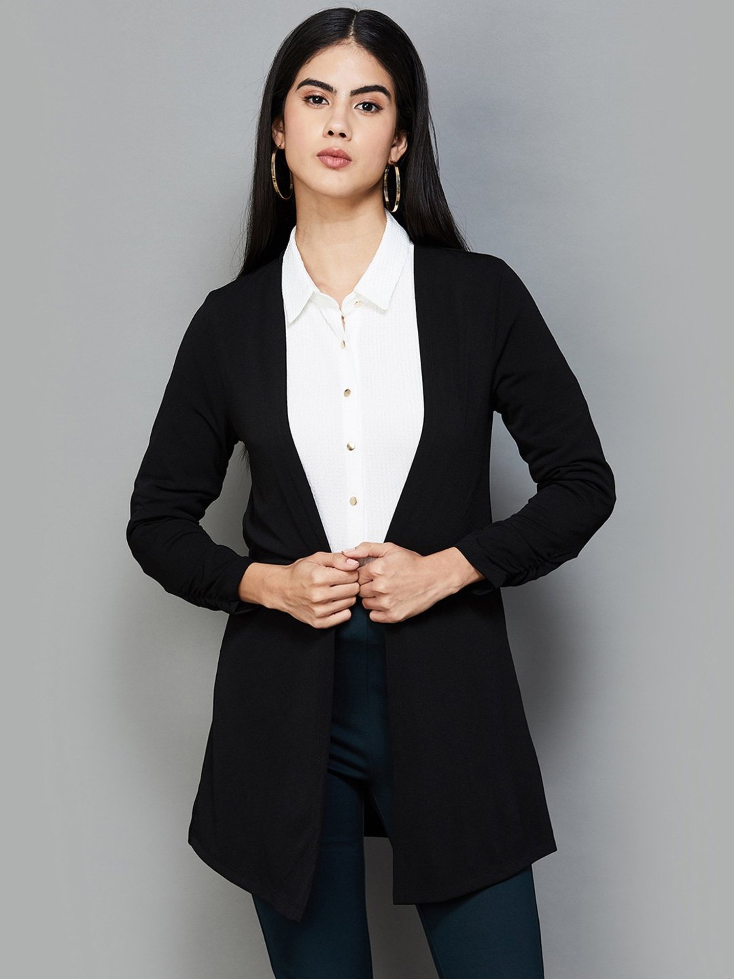 Code by Lifestyle Black Plain Shrug