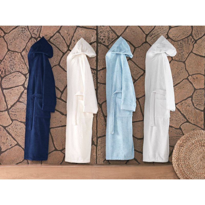 Hooded Turkish 100% Cotton Bathrobe Cream - Enchante Home
