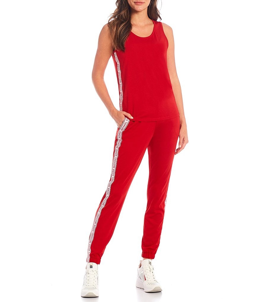 MICHAEL Michael Kors Scoop Neck Side Logo Tape Coordinating Tank