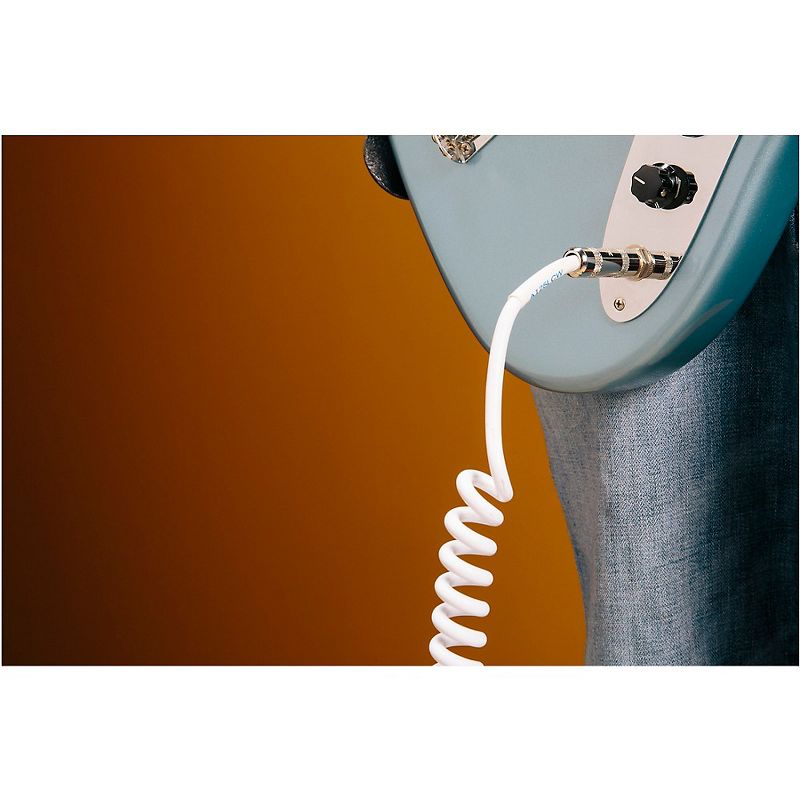 Livewire Advantage Instrument Cable Coiled Angled/Straight 25 ft. White