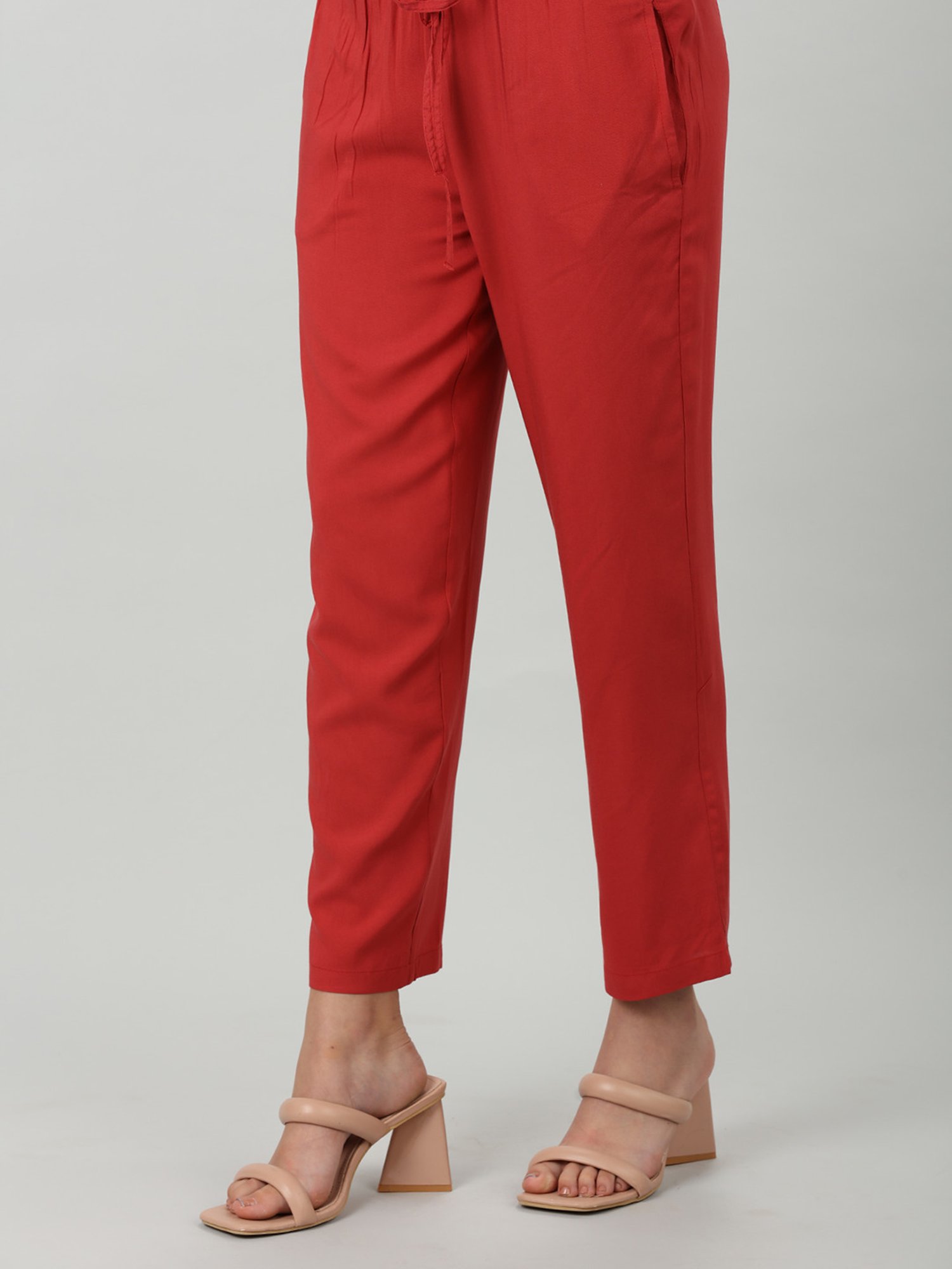 Mustard Red Regular Fit Palazzos