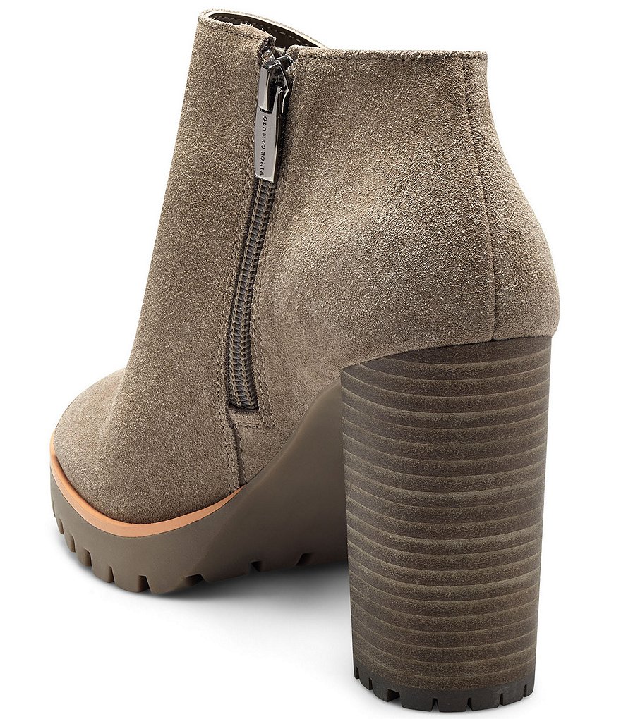 Vince Camuto Hevana Block Heel Peep Toe Suede Booties