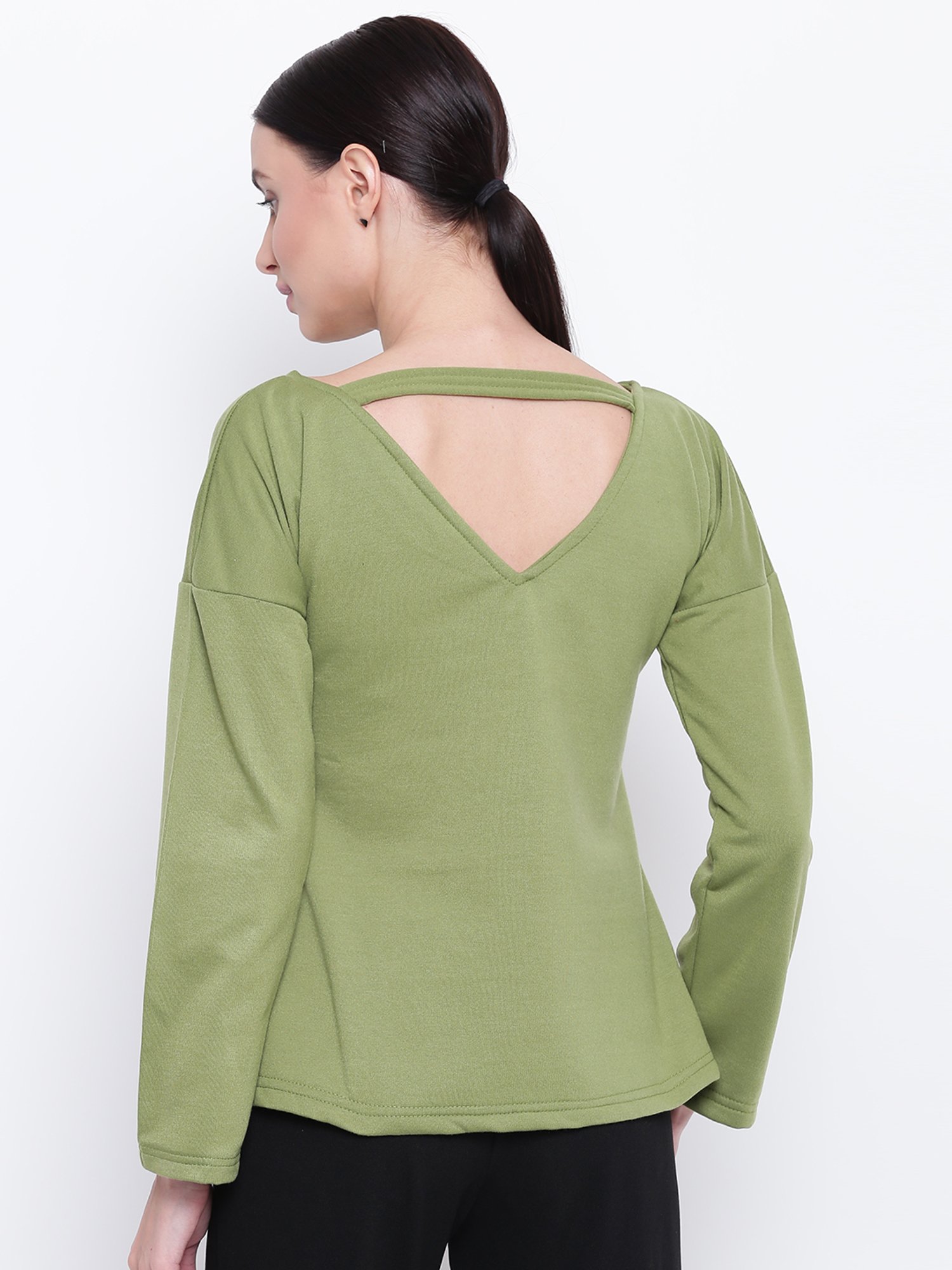 Belle Fille Green Full Sleeves Sweatshirt