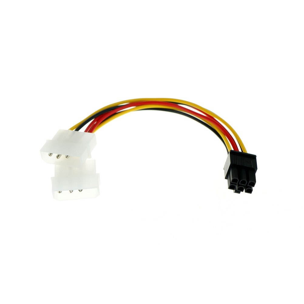 4 Pin Molex To 6 Pin PCI-E ATX PSU Power Adapter Graphics Video Card Converter Cable Line Adapter Power Cables 2pcs