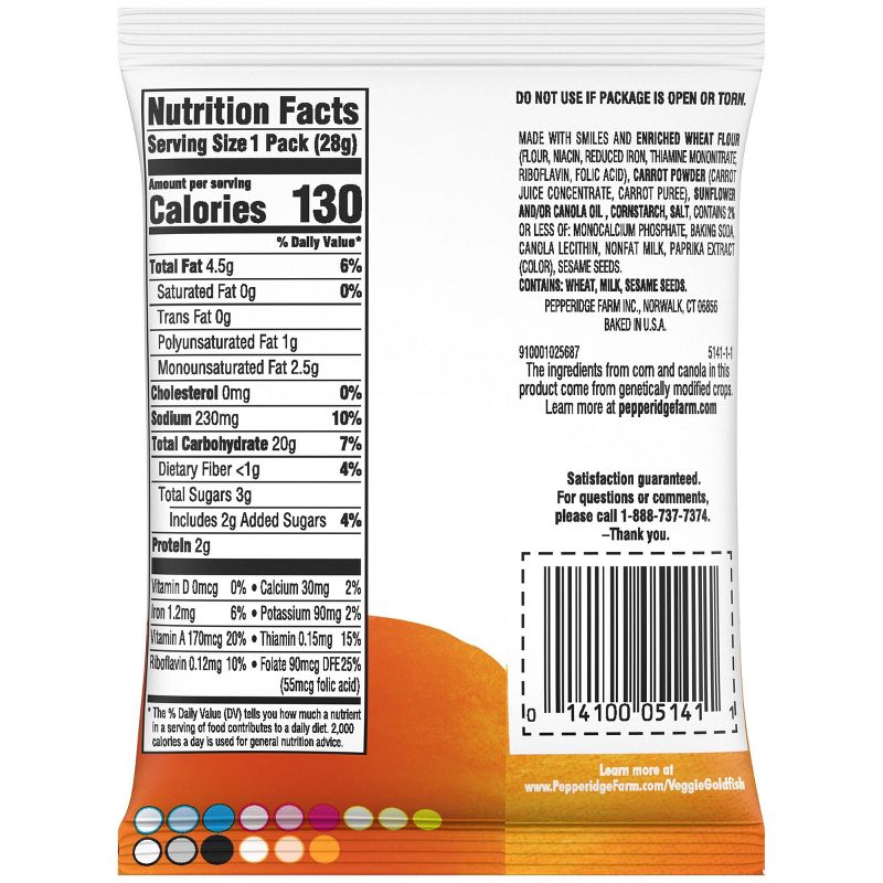 Goldfish Veggie 1oz Single Serve Carrot - 1oz