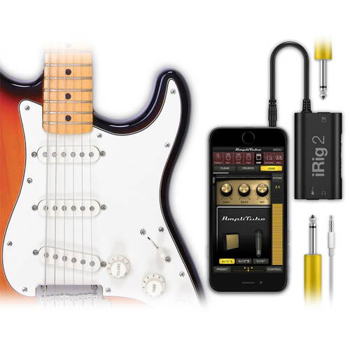 IK Multimedia iRig 2 Guitar Interface For iPhone, iPad, iPod Touch, Mac, & Android Model IKMIPIRIG2PLG