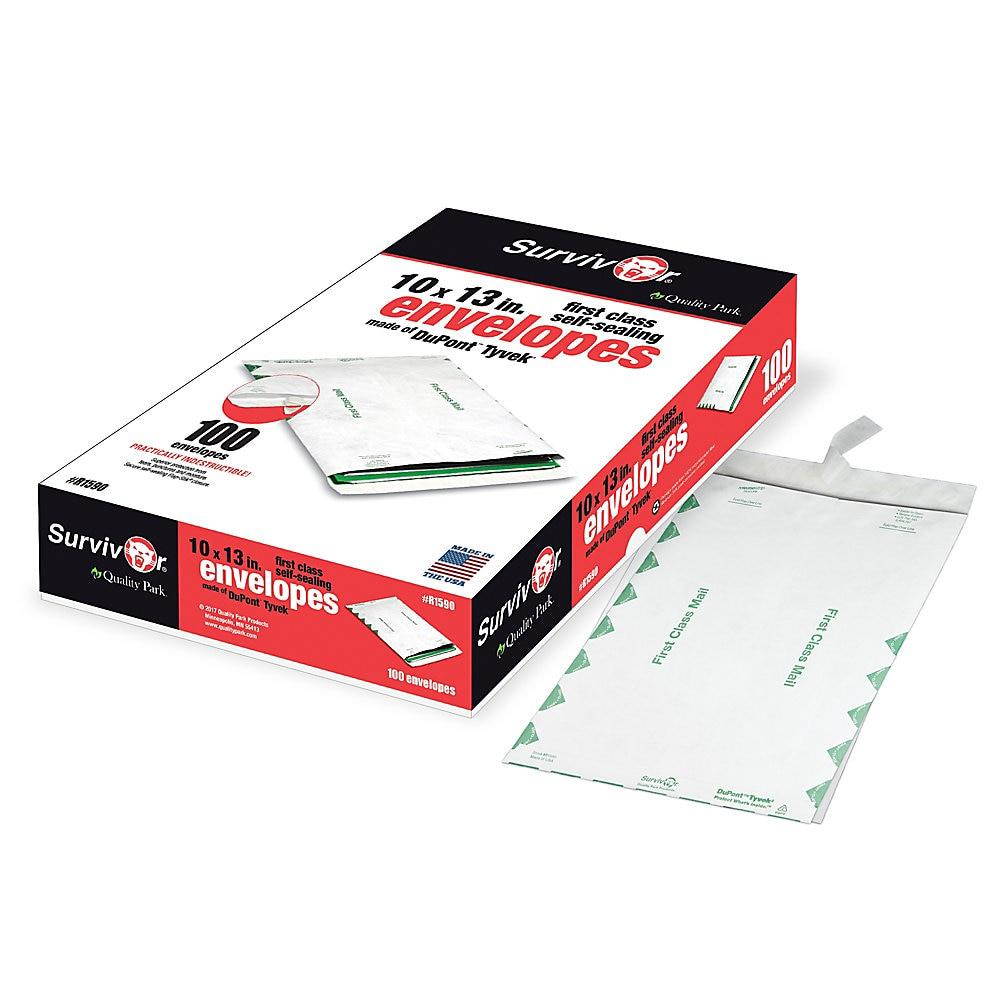 Survivor Tyvek USPS First Class Mailer 10 x 13 White 100/Box R1590