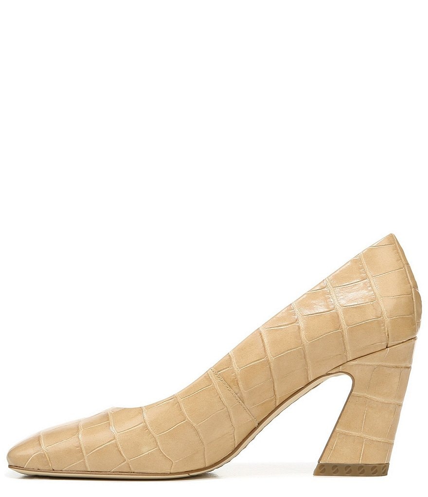Sarto by Franco Sarto Graciana Croco Print Leather Square Toe Pumps