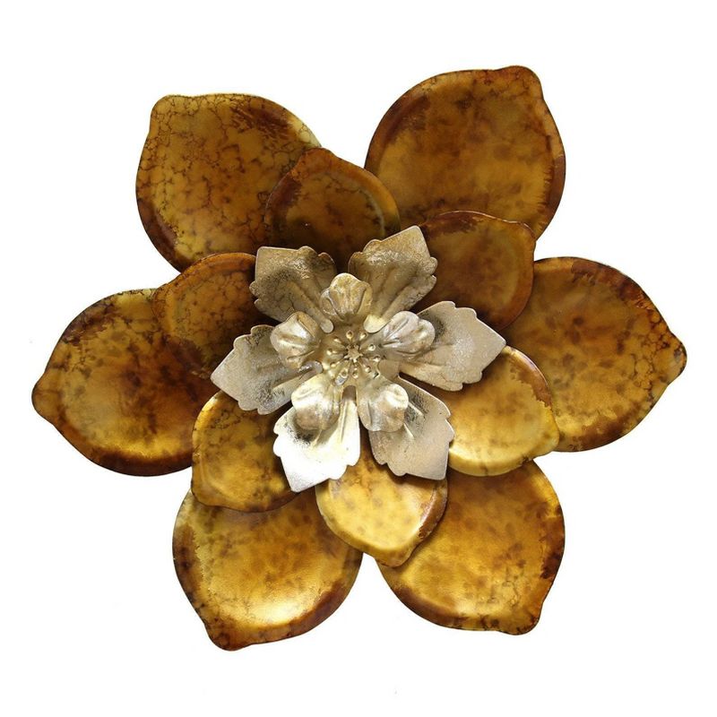 12.40" x 12.40" Whimsical Flower Wall Decor Metallic - Stratton Home Décor