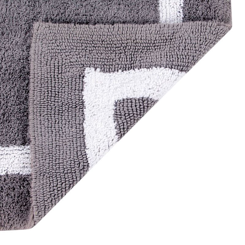 2pc Hotel Collection Bath Rug Set Gray/White - Better Trends