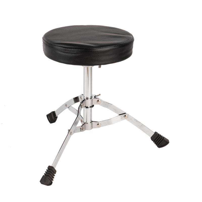 3 PCS Complete Junior Drum Set Cymbal Child Kids Kit w/ Stool Sticks Black