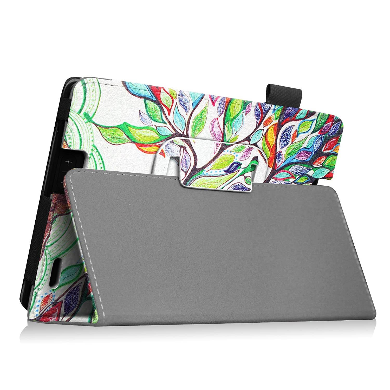 Fintie Folio Case for Kindle Fire HD 7" (2013 Old Model) - Slim Fit Folio Case with Auto Sleep/Wake Feature (Will only fit Amazon Kindle Fire HD 7, Previous Generation - 3rd), Love Tree