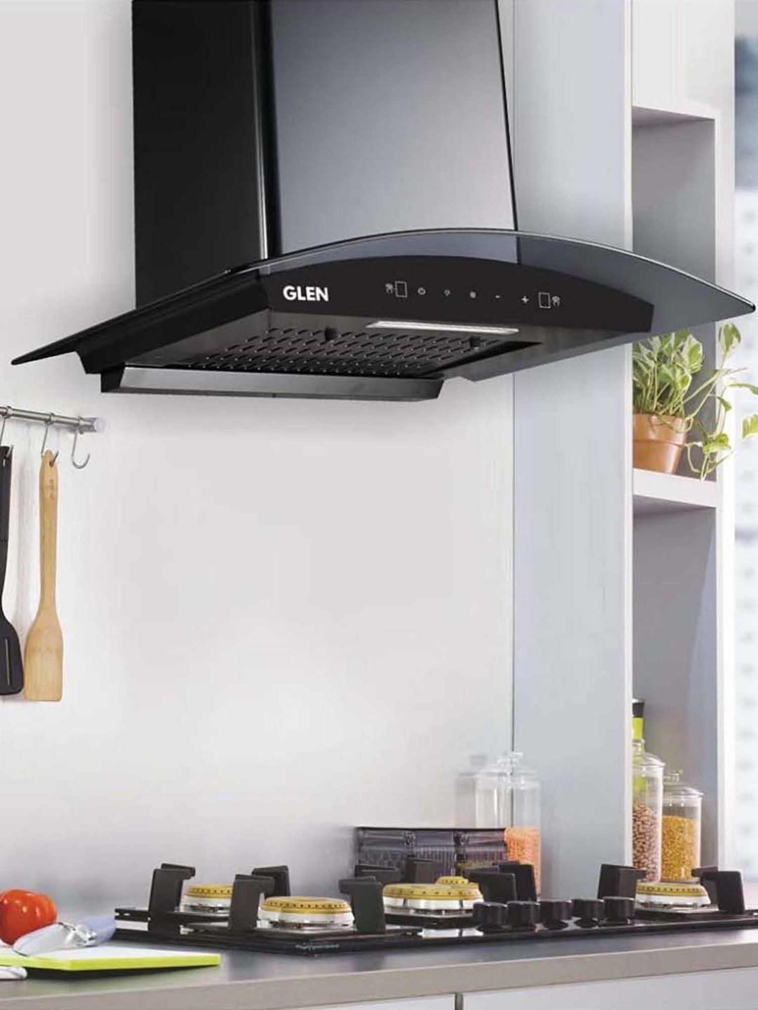 Glen CH6060BLAC60 1200CMH 60cm Wall Mounted Chimney (Black)