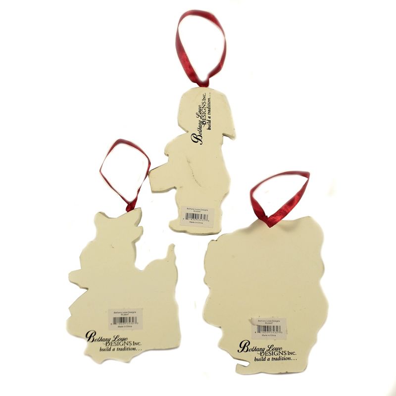 Christmas 4.0" Retro Christmas Ornaments St/3 Dummy Boards Santa Deer  -  Tree Ornaments