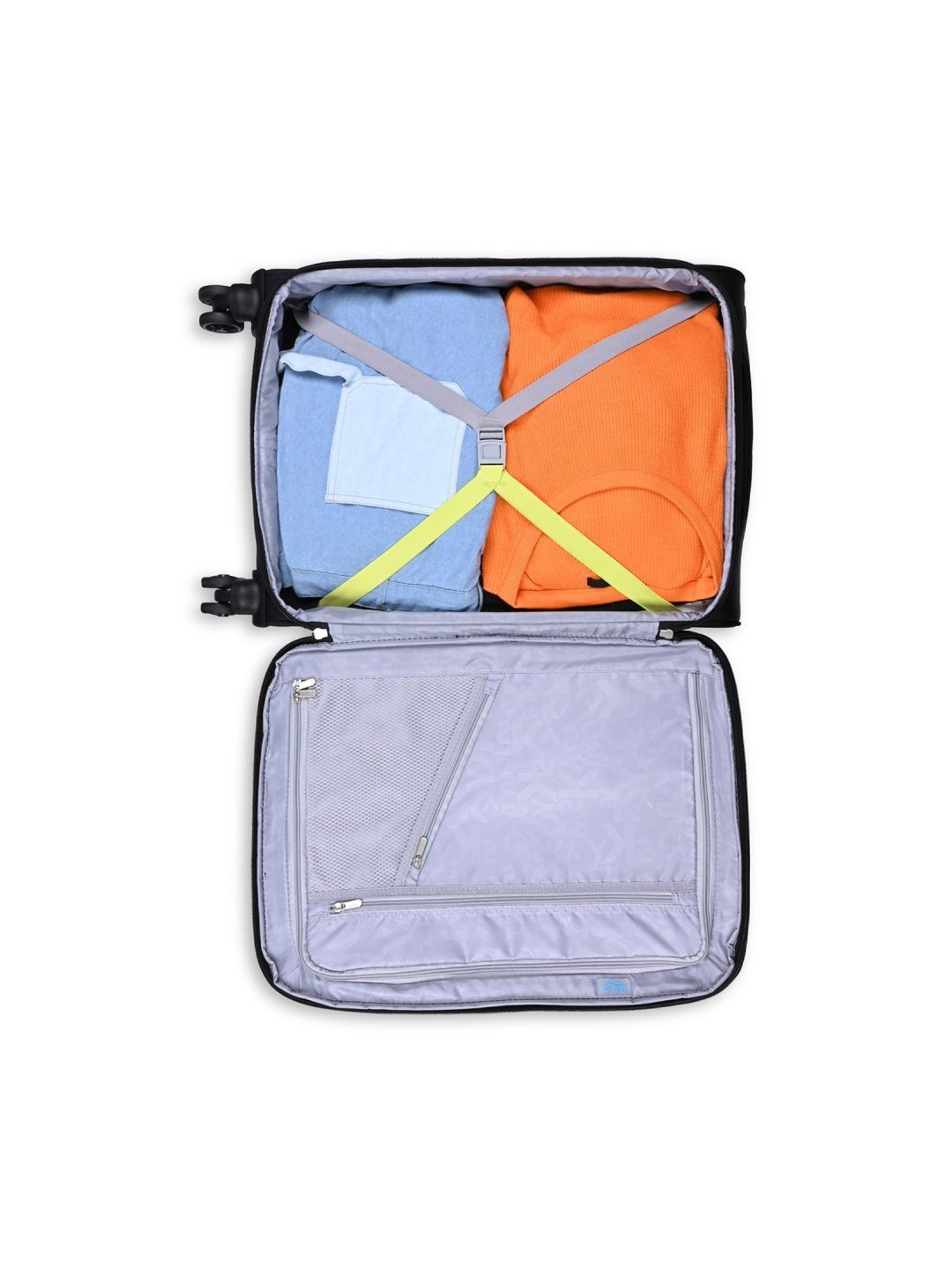 Skybags Chrysal Black Textured Trolley Bag Pack of 2 - 66 cm & 77 cm