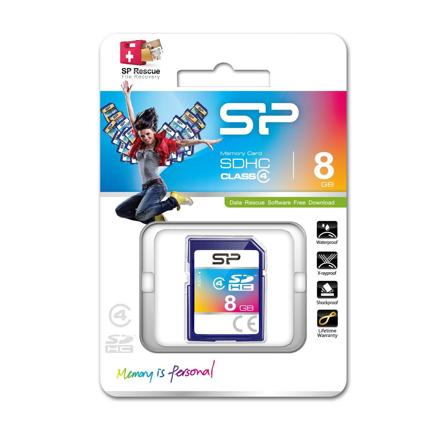 Silicon Power 8GB Class 4 SDHC Memory Card