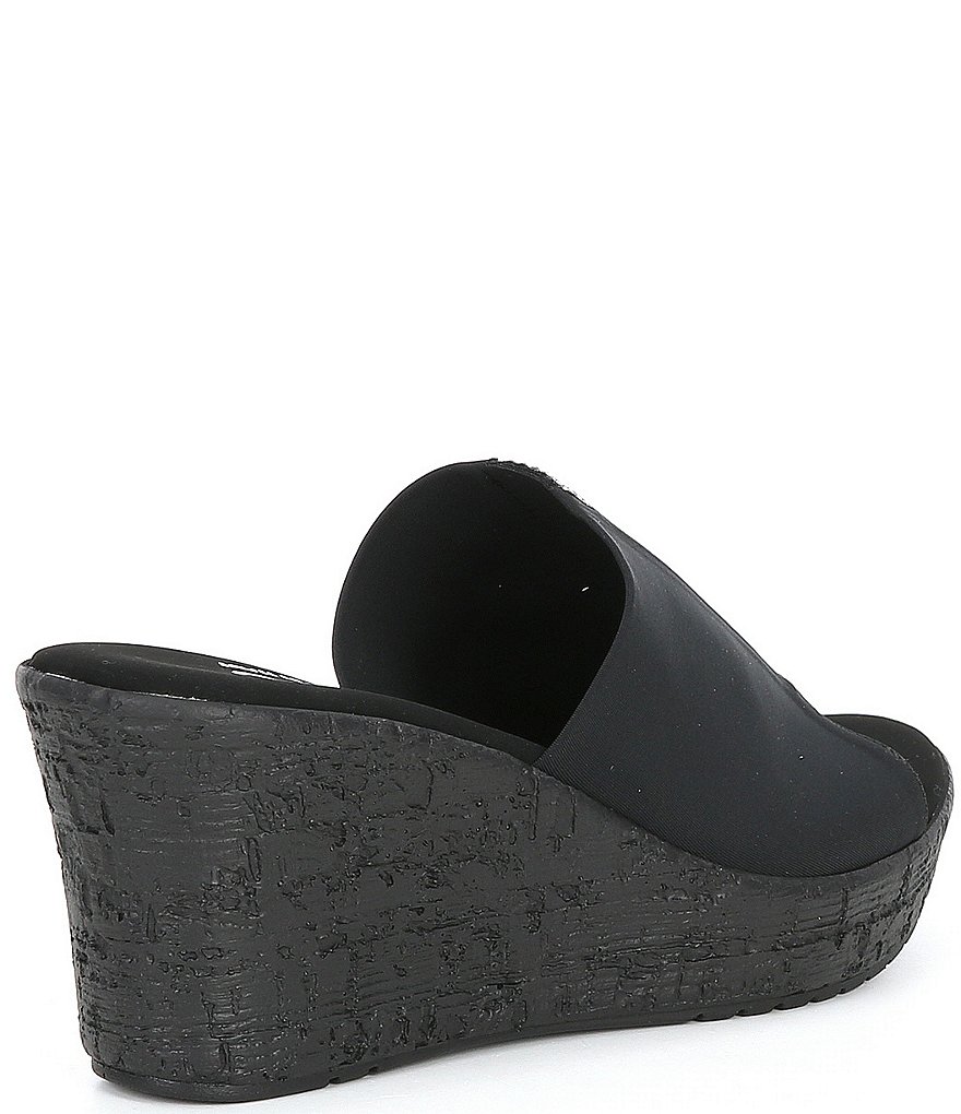 Onex Danica Stretch Fabric Crystal Detail Wedge Sandals