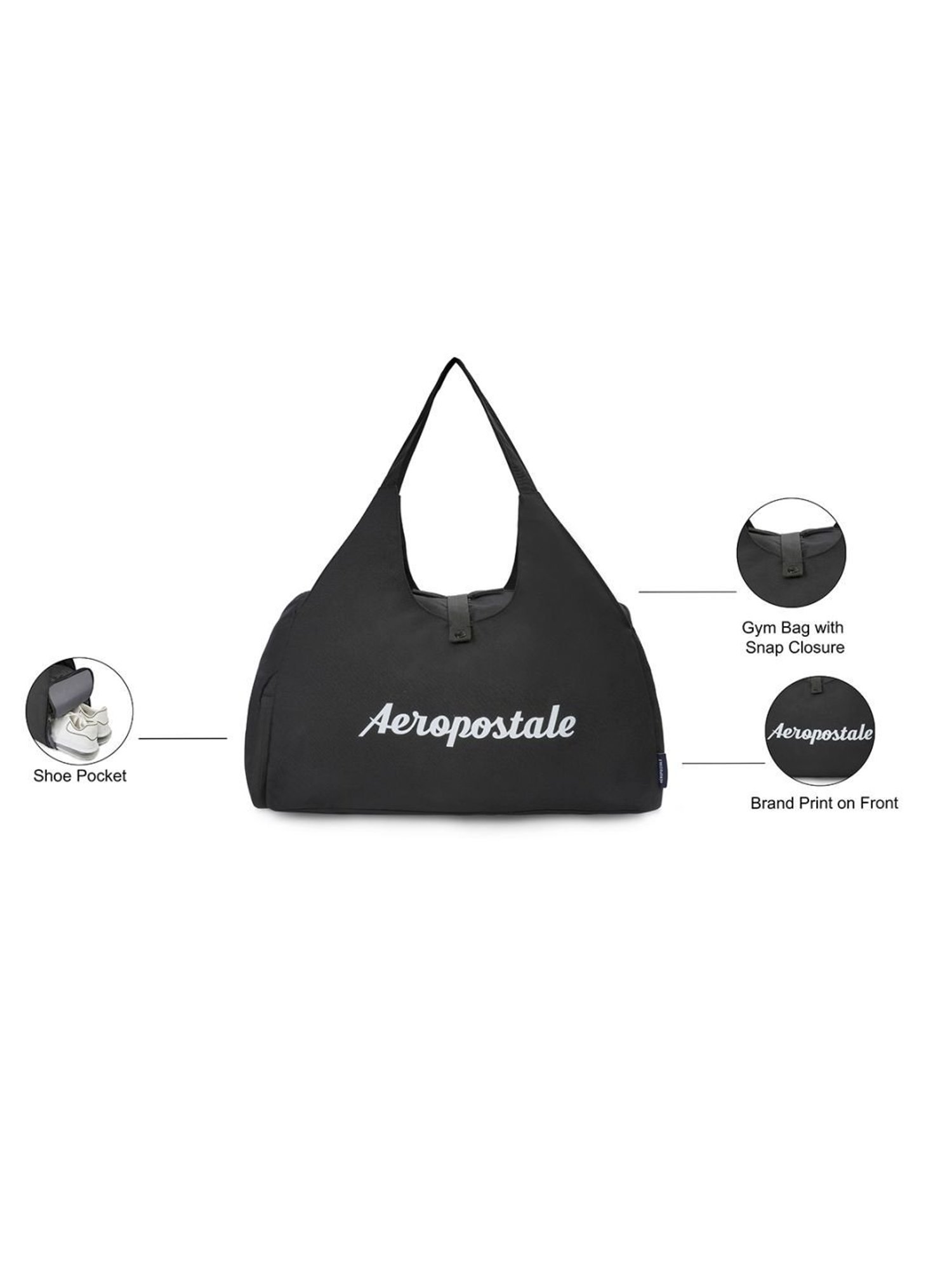 Aeropostale Mayfield Black Duffle Bag