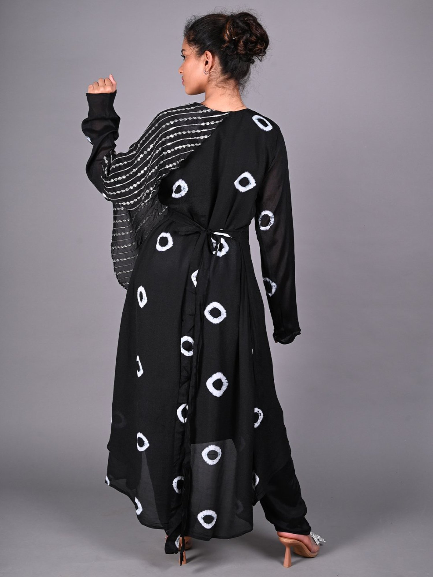 Odette Black Embellished Kurta Pant Set